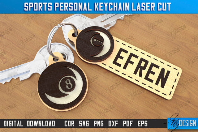 Sport Keychain Laser Cut | Sport Keyring | Sportsman Gift | CNC File SVG Fly Design 