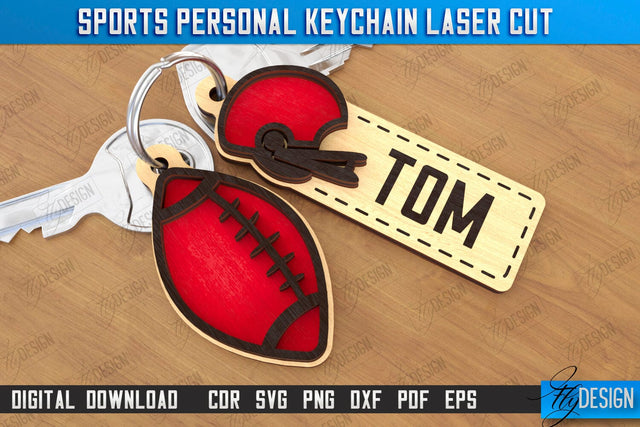 Sport Keychain Laser Cut | Sport Keyring | Sportsman Gift | CNC File SVG Fly Design 