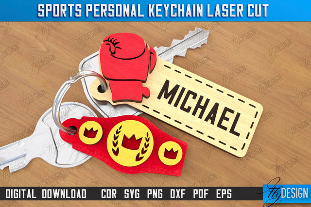 Sport Keychain Laser Cut | Sport Keyring | Sportsman Gift | CNC File SVG Fly Design 
