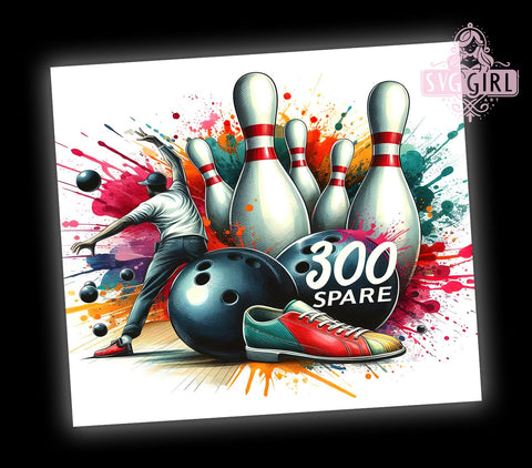 Sport Life Strike Spare 20oz Tumbler Wrap Sublimation Design, Straight Tapered Tumbler Wrap, Bowling Tumbler Png, Instant Digital Download Sublimation SvggirlplusArt 