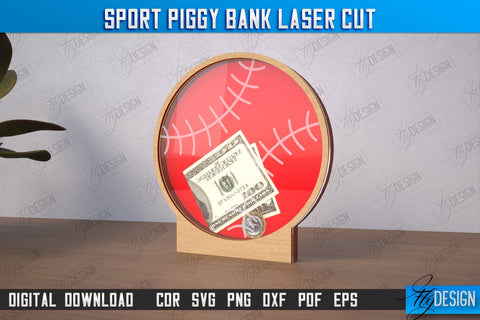 Sport Piggy Bank Bundle | Personalized Money Box | Sports Fan Gift Idea | CNC Files SVG Fly Design 