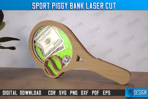 Sport Piggy Bank Bundle | Personalized Money Box | Sports Fan Gift Idea | CNC Files SVG Fly Design 