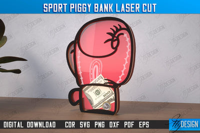 Sport Piggy Bank | Personalized Money Box | Sports Fan Gift Idea | CNC File SVG Fly Design 