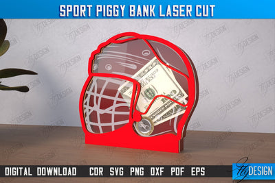 Sport Piggy Bank | Personalized Money Box | Sports Fan Gift Idea | CNC File SVG Fly Design 