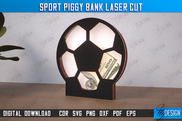 Sport Piggy Bank | Personalized Money Box | Sports Fan Gift Idea | CNC File SVG Fly Design 