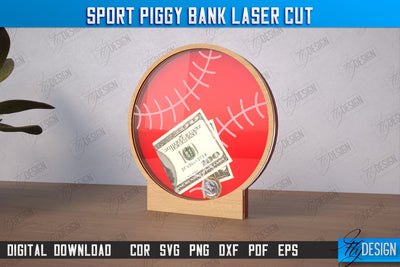 Sport Piggy Bank | Personalized Money Box | Sports Fan Gift Idea | CNC File SVG Fly Design 
