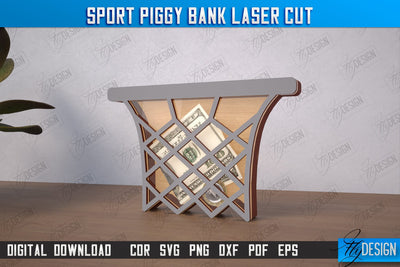 Sport Piggy Bank | Personalized Money Box | Sports Fan Gift Idea | CNC File SVG Fly Design 