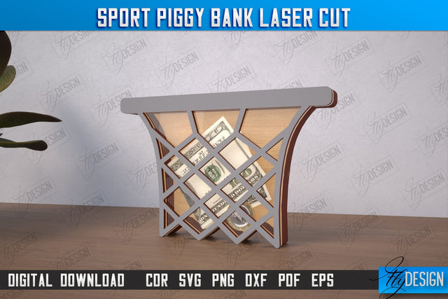 Sport Piggy Bank | Personalized Money Box | Sports Fan Gift Idea | CNC File SVG Fly Design 