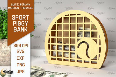 Sport Piggy Banks Laser Cut Bundle. Wooden Money Banks SVG SVG Evgenyia Guschina 