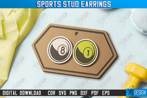 Sport Stud Earrings Laser Cut Bundle | Jewelry | Accessories | CNC Files SVG Fly Design 