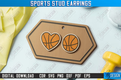 Sport Stud Earrings Laser Cut | Jewelry | Accessories | CNC File SVG Fly Design 