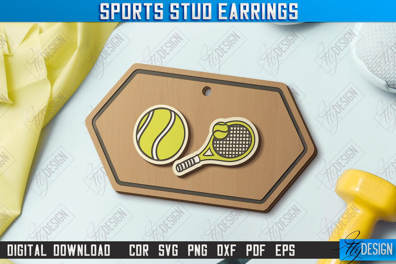 Sport Stud Earrings Laser Cut | Jewelry | Accessories | CNC File SVG Fly Design 