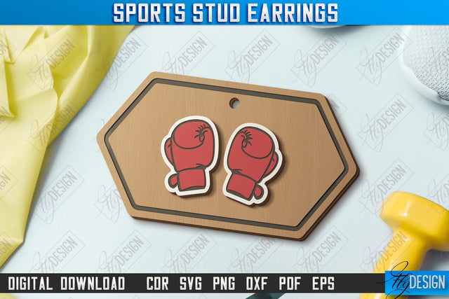 Sport Stud Earrings Laser Cut | Jewelry | Accessories | CNC File SVG Fly Design 