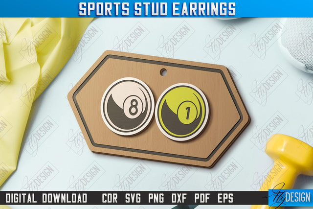 Sport Stud Earrings Laser Cut | Jewelry | Accessories | CNC File SVG Fly Design 