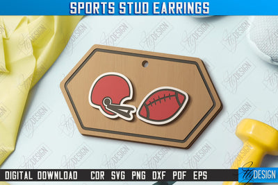 Sport Stud Earrings Laser Cut | Jewelry | Accessories | CNC File SVG Fly Design 