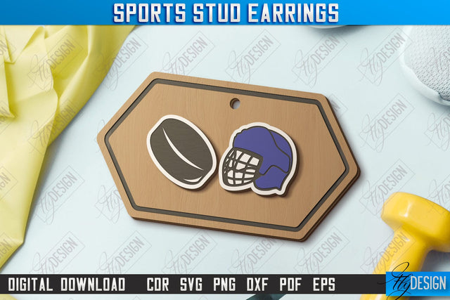 Sport Stud Earrings Laser Cut | Jewelry | Accessories | CNC File SVG Fly Design 