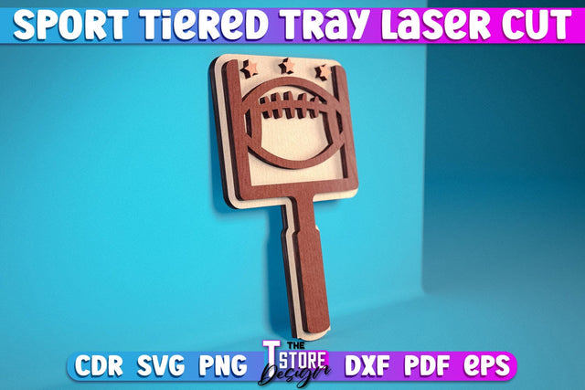 Sport Tiered Tray Laser Cut SVG | Tiered Tray Laser Cut SVG Design | CNC Files SVG The T Store Design 