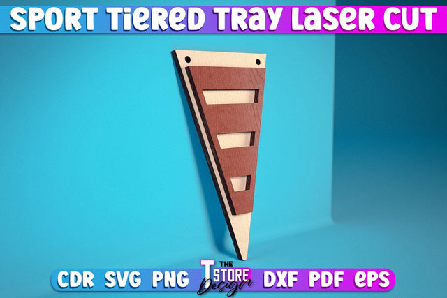 Sport Tiered Tray Laser Cut SVG | Tiered Tray Laser Cut SVG Design | CNC Files SVG The T Store Design 