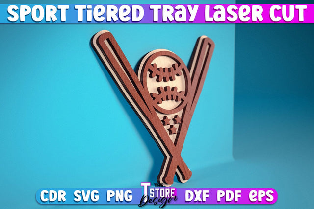 Sport Tiered Tray Laser Cut SVG | Tiered Tray Laser Cut SVG Design | CNC Files SVG The T Store Design 