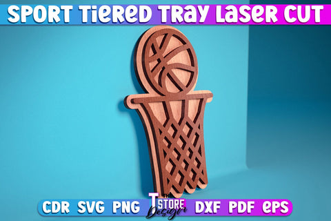 Sport Tiered Tray Laser Cut SVG | Tiered Tray Laser Cut SVG Design | CNC Files SVG The T Store Design 