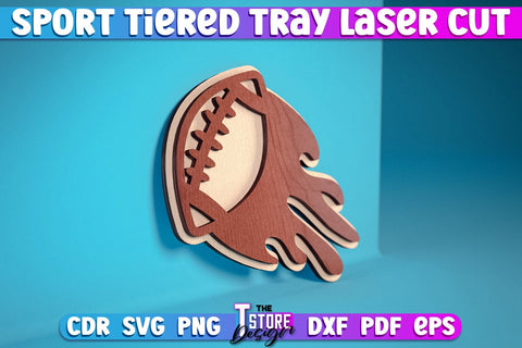 Sport Tiered Tray Laser Cut SVG | Tiered Tray Laser Cut SVG Design | CNC Files SVG The T Store Design 