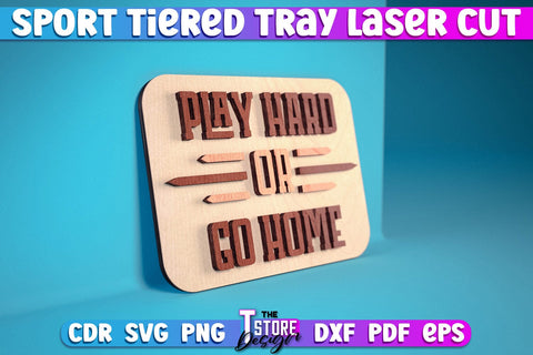 Sport Tiered Tray Laser Cut SVG | Tiered Tray Laser Cut SVG Design | CNC Files SVG The T Store Design 
