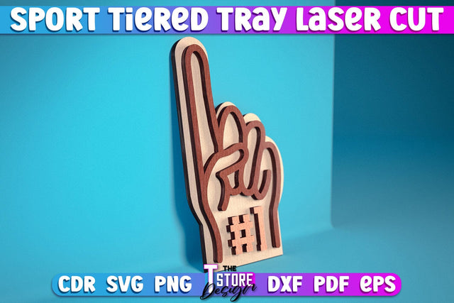 Sport Tiered Tray Laser Cut SVG | Tiered Tray Laser Cut SVG Design | CNC Files SVG The T Store Design 