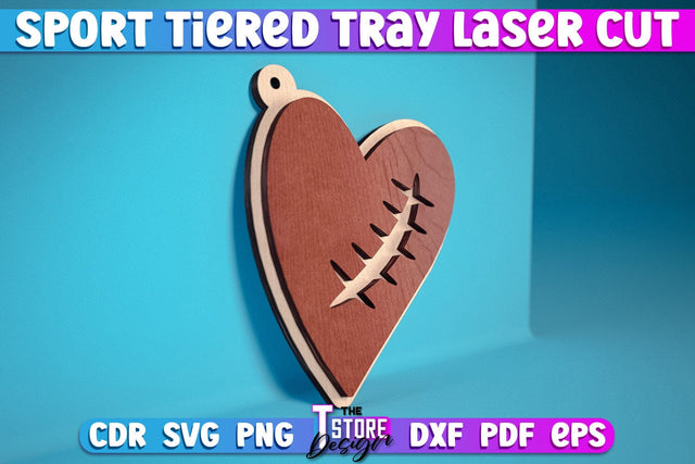 Sport Tiered Tray Laser Cut SVG | Tiered Tray Laser Cut SVG Design | CNC Files SVG The T Store Design 