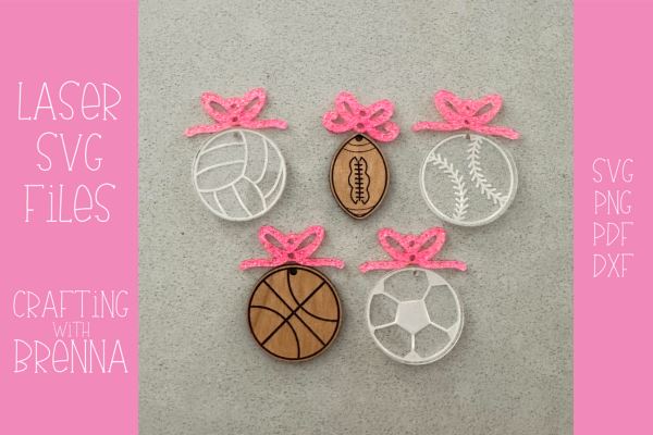 Sports and Bow Earring Bundle Laser SVG SVG Crafting With Brenna 