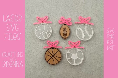 Sports and Bow Earring Bundle Laser SVG SVG Crafting With Brenna 