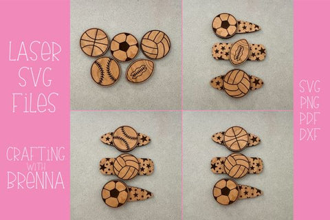 Sports and Stars Hairclip Bundle Laser SVG File SVG Crafting With Brenna 