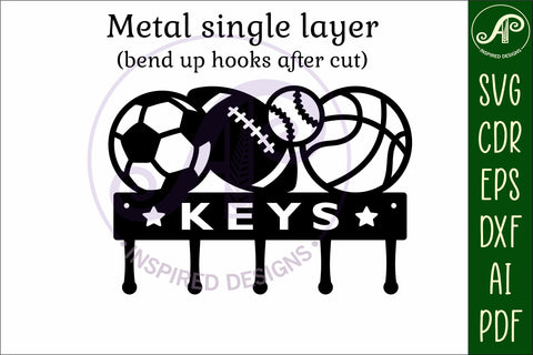 Sports balls Key holders for metal and laser cutting SVG APInspireddesigns 