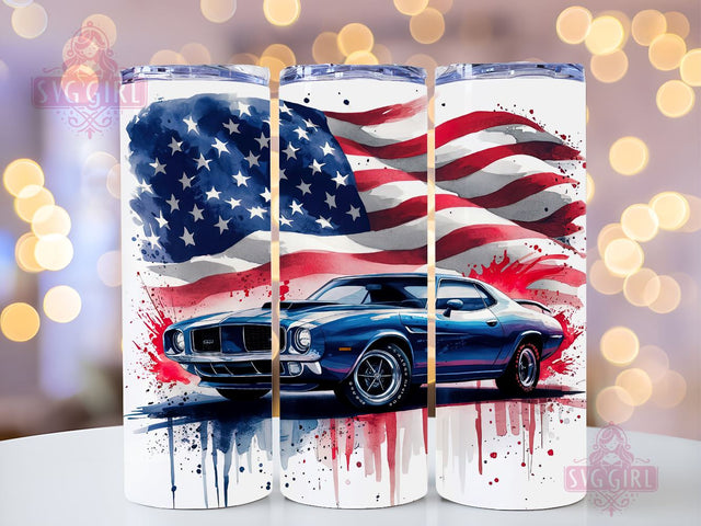 Sports Car American 20oz Tumbler Wrap Sublimation Design, Straight Tapered Tumbler Wrap, Classic Muscle Car Tumbler Png, Instant Digital Download Sublimation SvggirlplusArt 