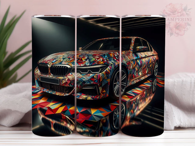 Sports Car Stained Glass 20oz Tumbler Wrap PNG, Sports Car Tumbler Png, Straight & Tapered Tumbler Wrap, Instant Digital Download Sublimation Li Zamperini 