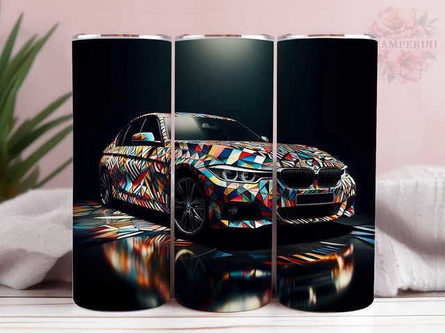 Sports Car Stained Glass 20oz Tumbler Wrap PNG, Sports Car Tumbler Png, Straight & Tapered Tumbler Wrap, Instant Digital Download Sublimation Li Zamperini 