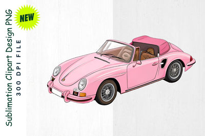 Sports Car with Roses and Chocolates Sublimation Clipart Sublimation Regulrcrative 