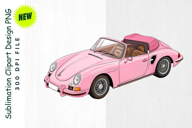 Sports Car with Roses and Chocolates Sublimation Clipart Sublimation Regulrcrative 