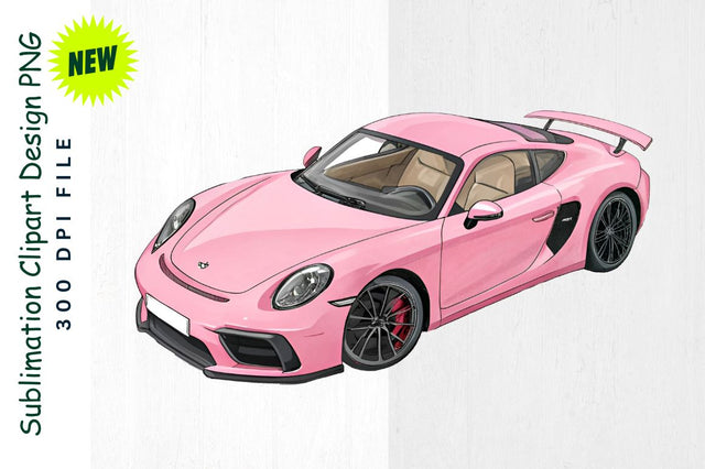 Sports Car with Roses and Chocolates Sublimation Clipart Sublimation Regulrcrative 
