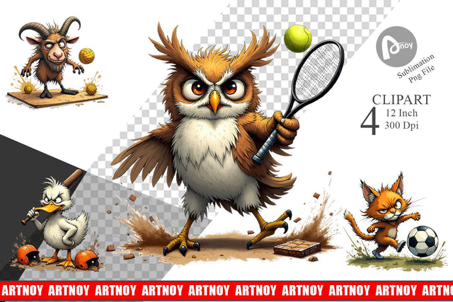 Sports Chaos Critters Clipart Sublimation artnoy 