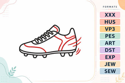 Sports Cleat Outline Embroidery Design | Athletic Shoe Sport Logo Embroidery/Applique DESIGNS sg embroidery 