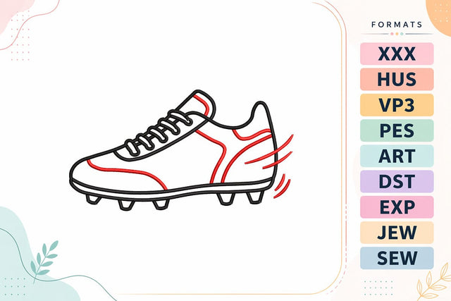 Sports Cleat Outline Embroidery Design | Athletic Shoe Sport Logo Embroidery/Applique DESIGNS sg embroidery 