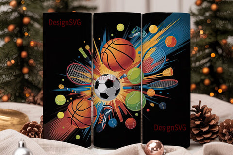 Sports Explosion 20oz Tumbler Wrap Sublimation DesignSVG 