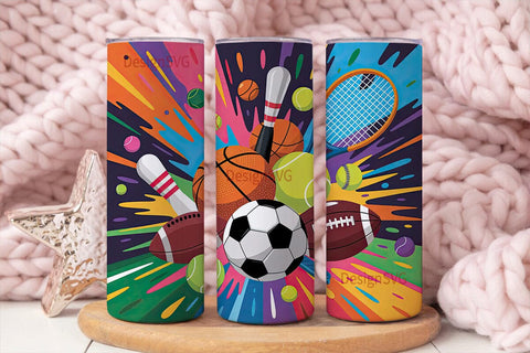 Sports Explosion 20oz Tumbler Wrap Sublimation DesignSVG 