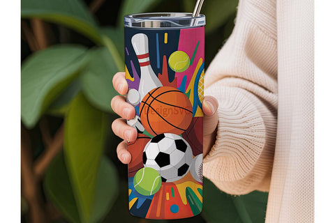 Sports Explosion 20oz Tumbler Wrap Sublimation DesignSVG 