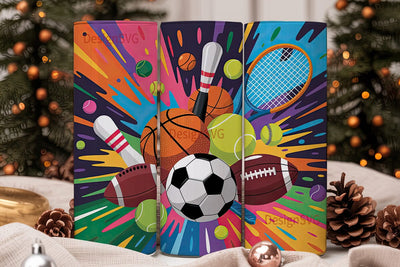 Sports Explosion 20oz Tumbler Wrap Sublimation DesignSVG 
