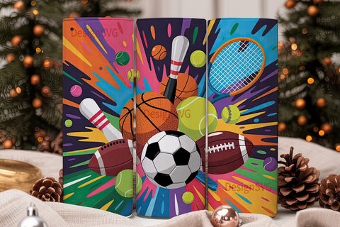 Sports Explosion 20oz Tumbler Wrap Sublimation DesignSVG 