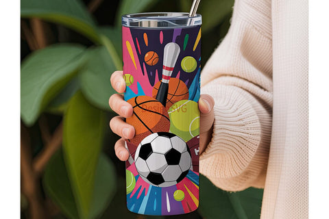 Sports Explosion 20oz Tumbler Wrap Sublimation DesignSVG 