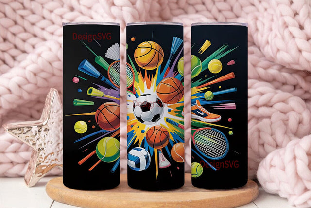 Sports Explosion 20oz Tumbler Wrap Sublimation DesignSVG 