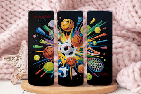 Sports Explosion 20oz Tumbler Wrap Sublimation DesignSVG 