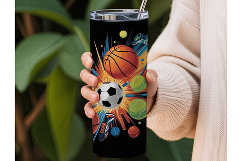 Sports Explosion 20oz Tumbler Wrap Sublimation DesignSVG 